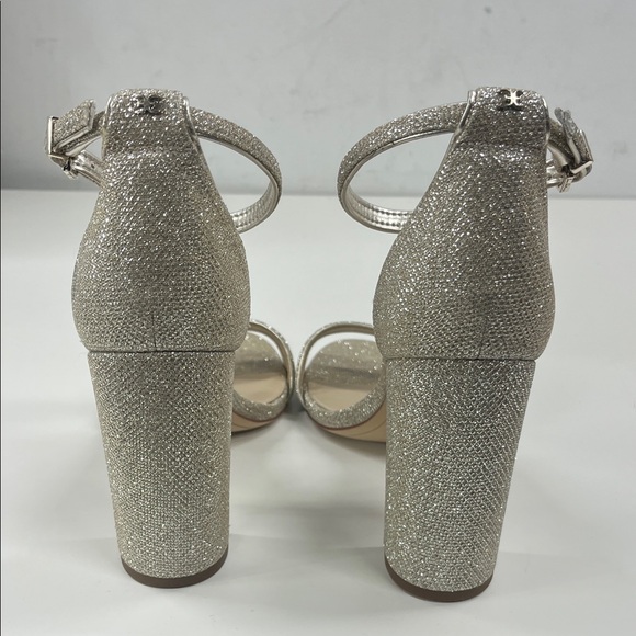 New Sam Edelman Yaro Block Heel Sandal in Metallic Sparkle Size 8.5 - Picture 4 of 9